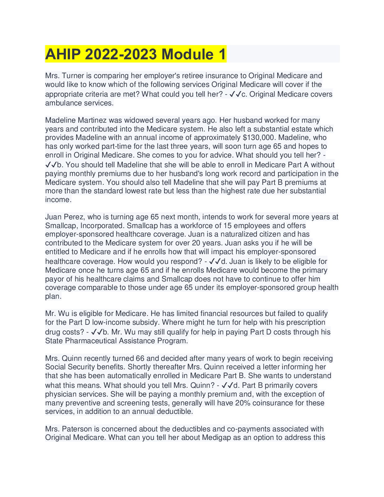 Preview of AHIP 2022-2023 Module 1